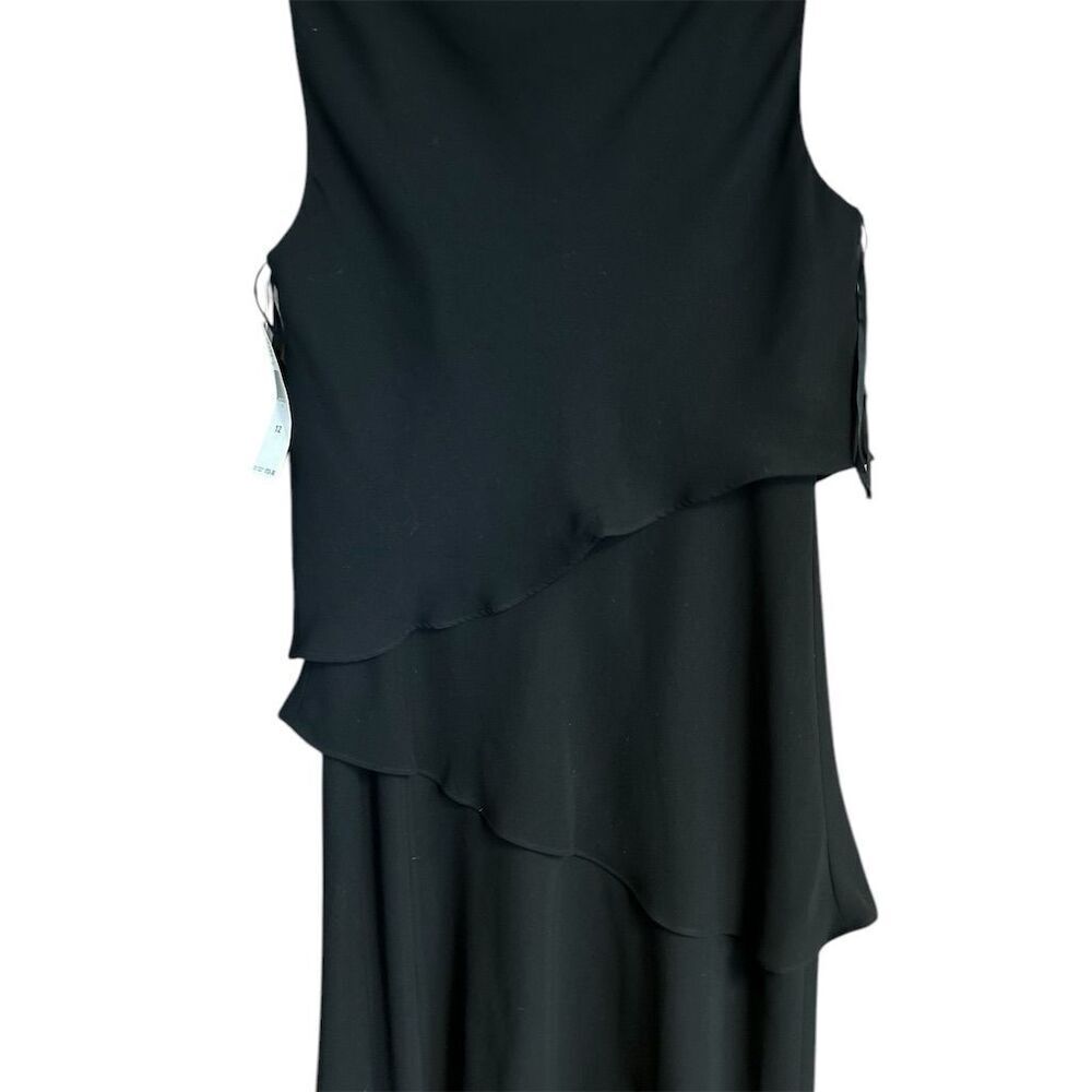Jones‎ New York Women's 12 Black Sleeveless Layered Knee Length Dress